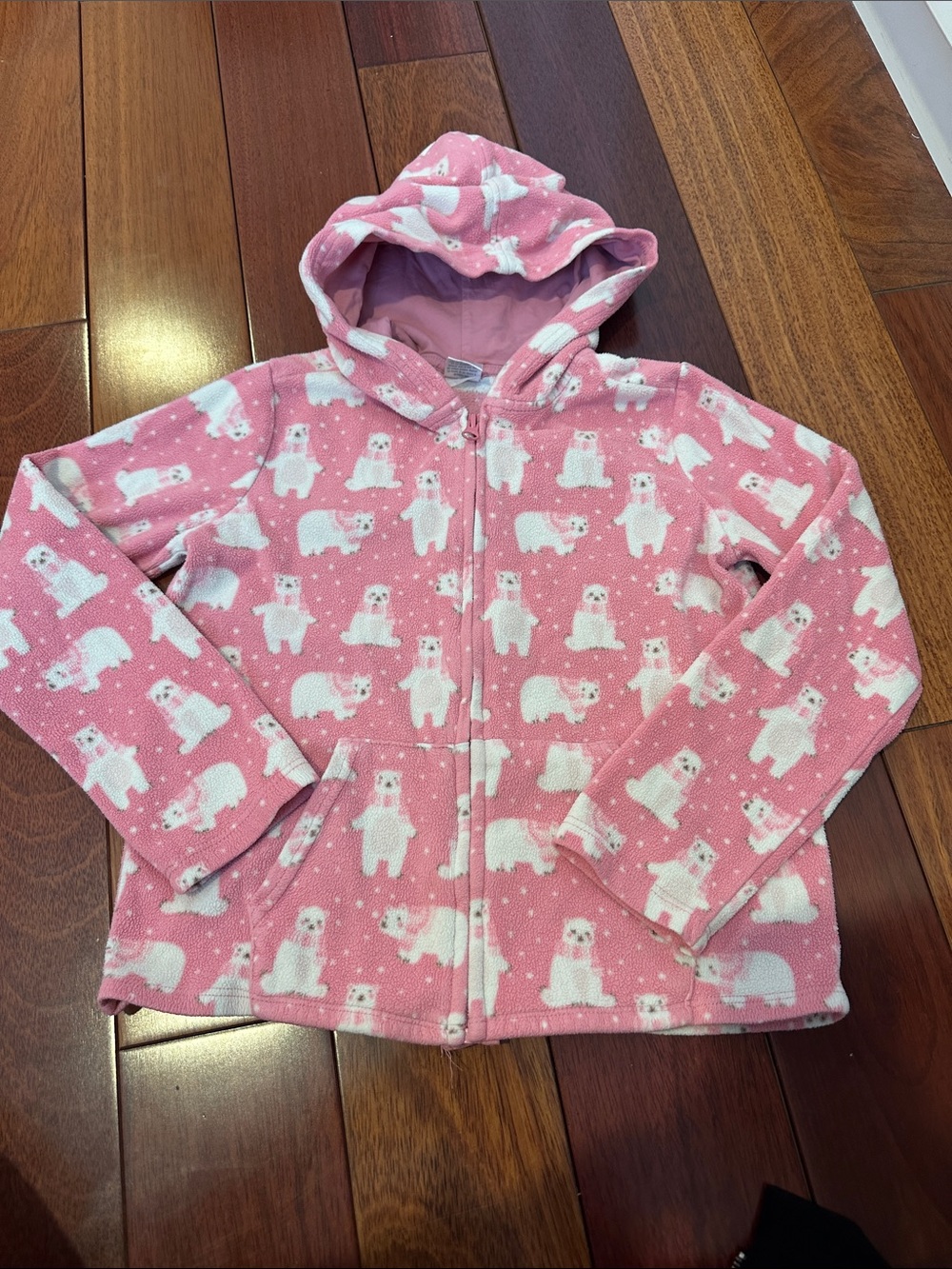 Girls polar bear fleece sweater jacket